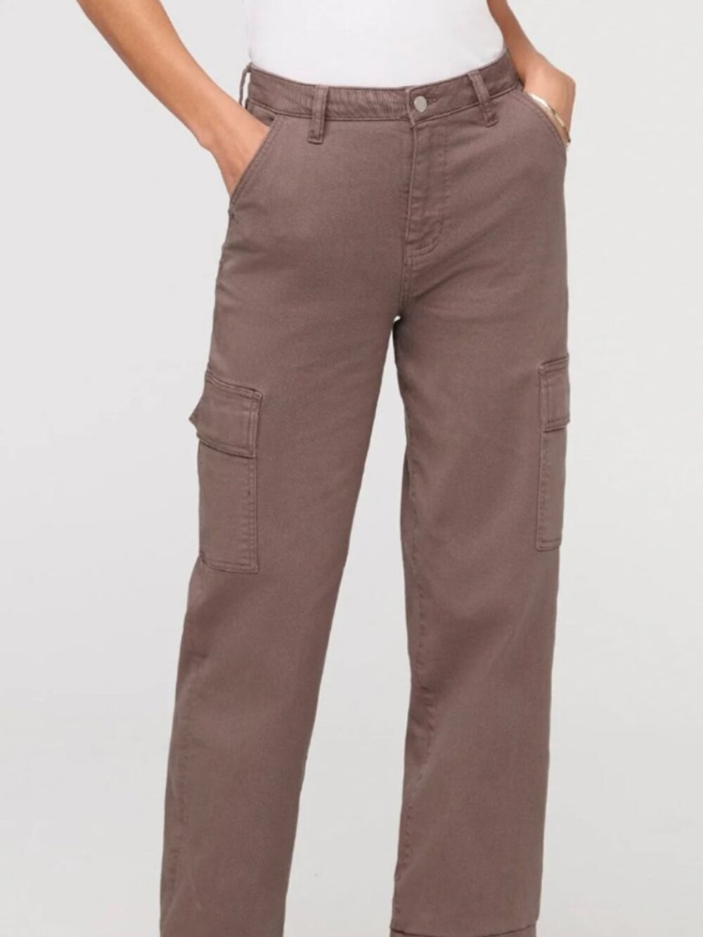DU/ER High Rise Cargo Pants LuxTwill Brown NWT- Size 27 Commuter, Hiking, Travel